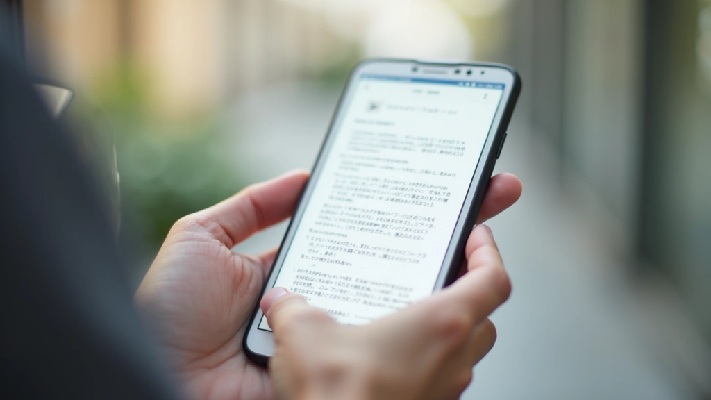 モバイルデバイスに表示されたテキストレイアウト、読みやすいフォントサイズが適用されている